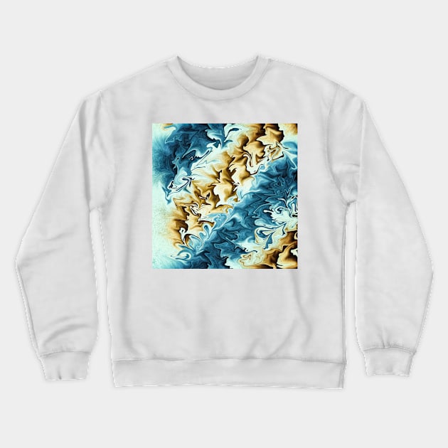 Abstract - Waves On The Beach Crewneck Sweatshirt by JimDeFazioPhotography